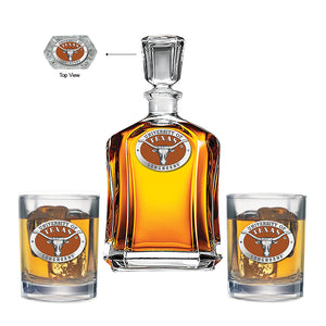 University of Texas at Austin Decanter with 2 Glasses
