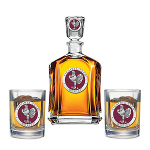 Virginia Tech University Hokies Capitol Decanter with 2 Glasses