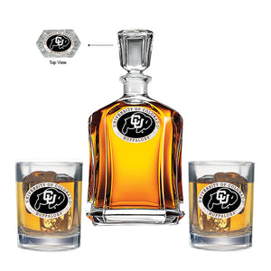 University of Colorado Capitol Decanter with 2 Glasses