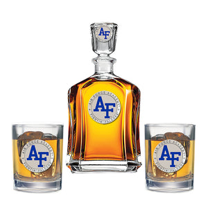 US Air Force Academy Capitol Decanter with 2 Glasses