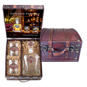 2024-25 Ohio State Football Championship Capitol Decanter and 2 Glasses w/ Chest Box