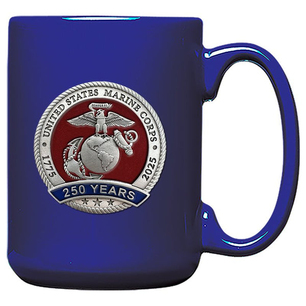Heritage metalworks cm10583ercb marine corps coffee mug, Cobalt