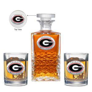 University of Georgia Heritage Decanter with 2 Glasses
