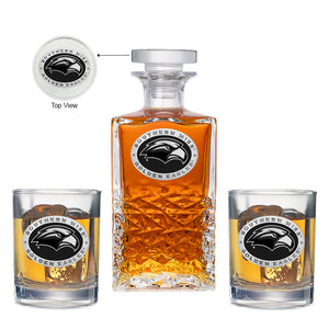University of Southern Mississippi Heritage Decanter with 2 Glasses