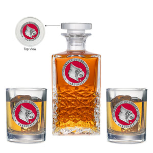 University of Louisville Heritage Decanter with 2 Glasses