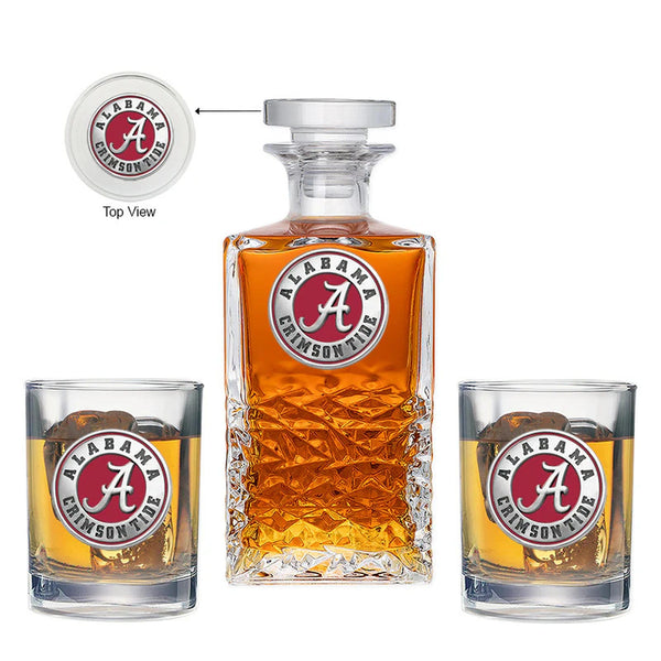 University of Alabama Heritage Decanter with 2 Glasses - Heritage ...