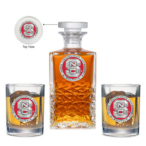 North Carolina State University Heritage Decanter with 2 Glasses