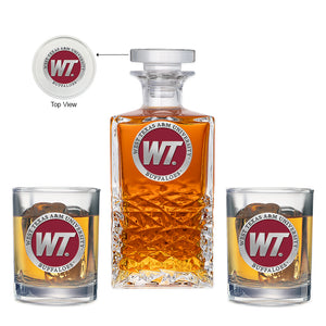 West Texas A&M University Heritage Decanter with 2 Glasses