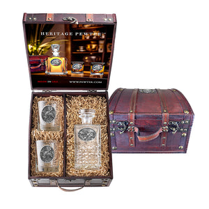 Pintail Duck Heritage Decanter and 2 Glasses with Chest Box