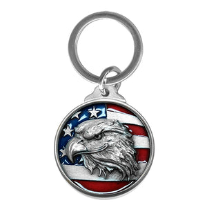 Eagle Head w/ Flag Key Chain