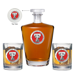 Texas Tech University Royal Decanter with 2 Glasses