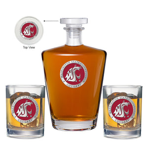 Washington State University Royal Decanter with 2 Glasses