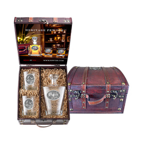 Moose Royal Decanter and 2 Glasses with Chest Box