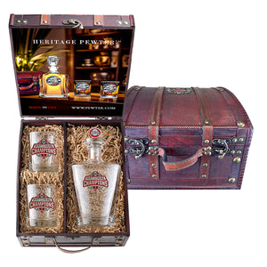 2024-25 Ohio State Football Championship Royal Decanter and 2 Glasses w/  3D Top w/ Chest Box