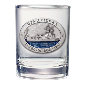 USS Arizona Pearl Harbor  Double Old Fashioned Glass
