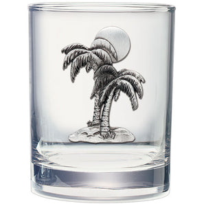 Palm Tree Double Old Fashioned Glass