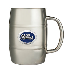 University of Mississippi "Ole Miss" Blue Logo Keg Mug
