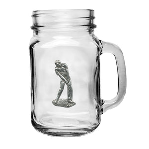 Male Golfer Mason Jar Mug