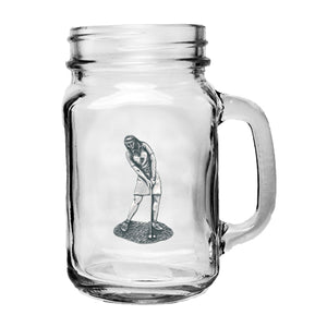 Lady Golfer Mason Jar Mug