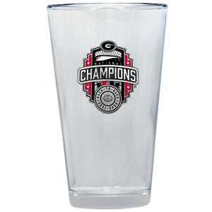 2022 Georgia Football Championship Back to Back Logo Pint Glass