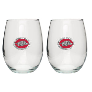 University of Arkansas Stemless Goblets (Set of 2)