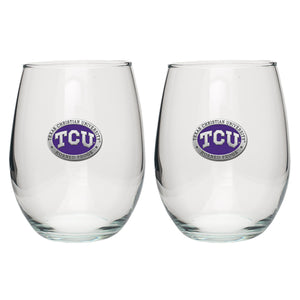 Texas Christian University Stemless Goblets (set of 2)