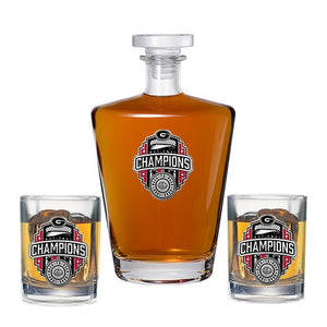 2022 Georgia Football Championship Back to Back Logo Royal Decanter with 2DOFs - Heritage Metalworks, Inc.