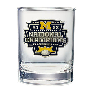 2023 Michigan Football Championship Double Old Fashioned Glass - Heritage Metalworks, Inc.