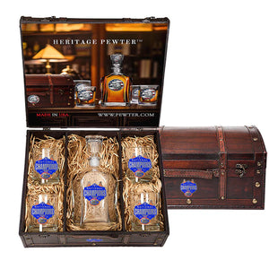 2025 Univ. of Florida Basketball Champ Capitol Decanter Chest Set - Heritage Metalworks, Inc.
