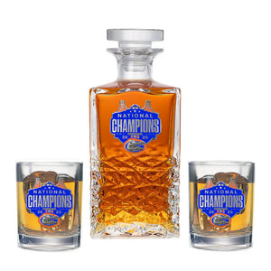 2025 Univ. of Florida Basketball Champ Heritage Decanter with 2 Glasses - Heritage Metalworks, Inc.