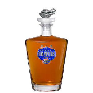 2025 Univ. of Florida Basketball Champ Royal Decanter with 3D Top - Heritage Metalworks, Inc.