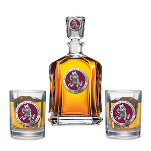 Arizona State University Sparky Logo Capitol Decanter with 2 Glasses