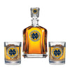 University of Notre Dame Capitol Decanter with 2 Glasses