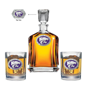Kansas State University Decanter with 2 Glasses
