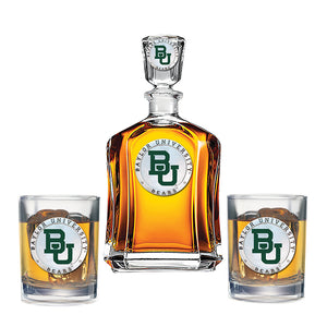 Baylor University Capitol Decanter with 2 Glasses