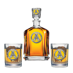 Appalachian State University Capitol Decanter with 2 Glasses