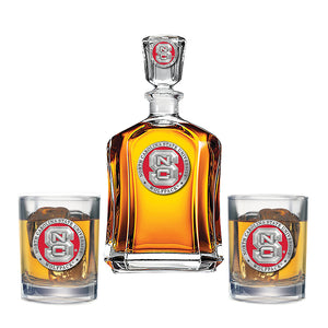 North Carolina State University Capitol Decanter with 2 Glasses
