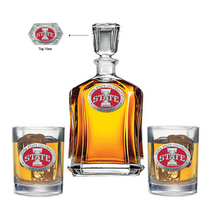 Iowa State University Capitol Decanter with 2 Glasses