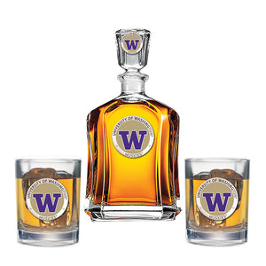 University of Washington Capitol Decanter with 2 Glasses