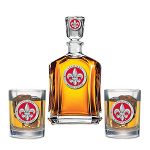 Louisiana Capitol Decanter with 2 Glasses