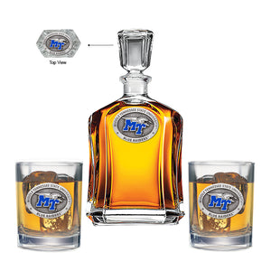 Middle Tennessee State University Capitol Decanter with 2 Glasses
