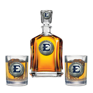 East Tennessee State University Capitol Decanter with 2 Glasses
