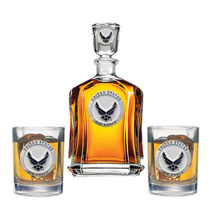 Air Force Wings Capitol Decanter with 2 Glasses