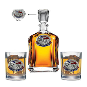 America's 250th Anniversary Mount Rushmore Capitol Decanter with 2 Glasses - Heritage Metalworks, Inc.