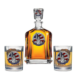 America's 250th Anniversary Statue of Liberty Capitol Decanter with 2 Glasses - Heritage Metalworks, Inc.