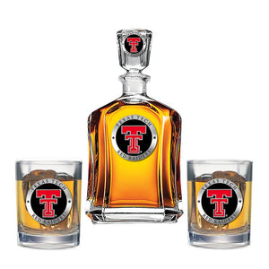 Texas Tech University 2 Capitol Decanter with 2 Glasses - Heritage Metalworks, Inc.