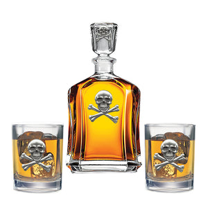 Skull & Bones Capitol Decanter with 2 Glasses