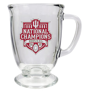 2025-26 Indiana National Champ  Coffee Mug (Clear and Burgundy)