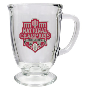 2025 - 26 Indiana National Champ Coffee Mug (Clear and Burgundy) - Heritage Metalworks, Inc.