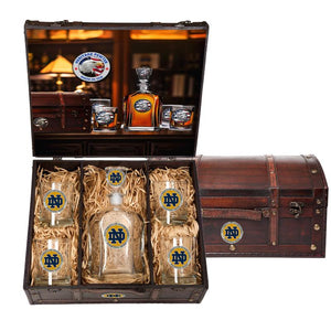 University of Notre Dame Capitol Decanter Chest Set